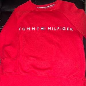 Red Tommy Hilfiger Crew Neck